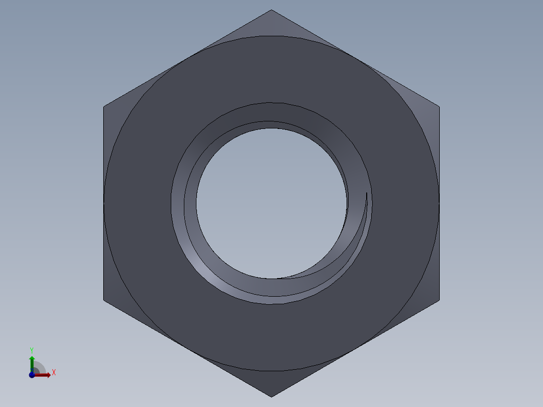 公制螺母-M4x0.7前视图