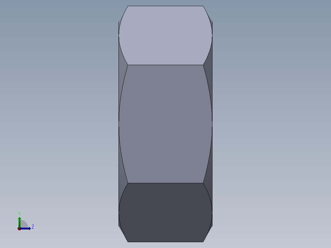 公制螺母-M4x0.7左视图