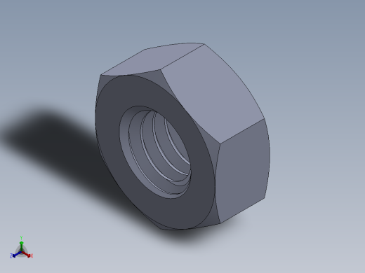 公制螺母-M4x0.7正等轴测缩略图