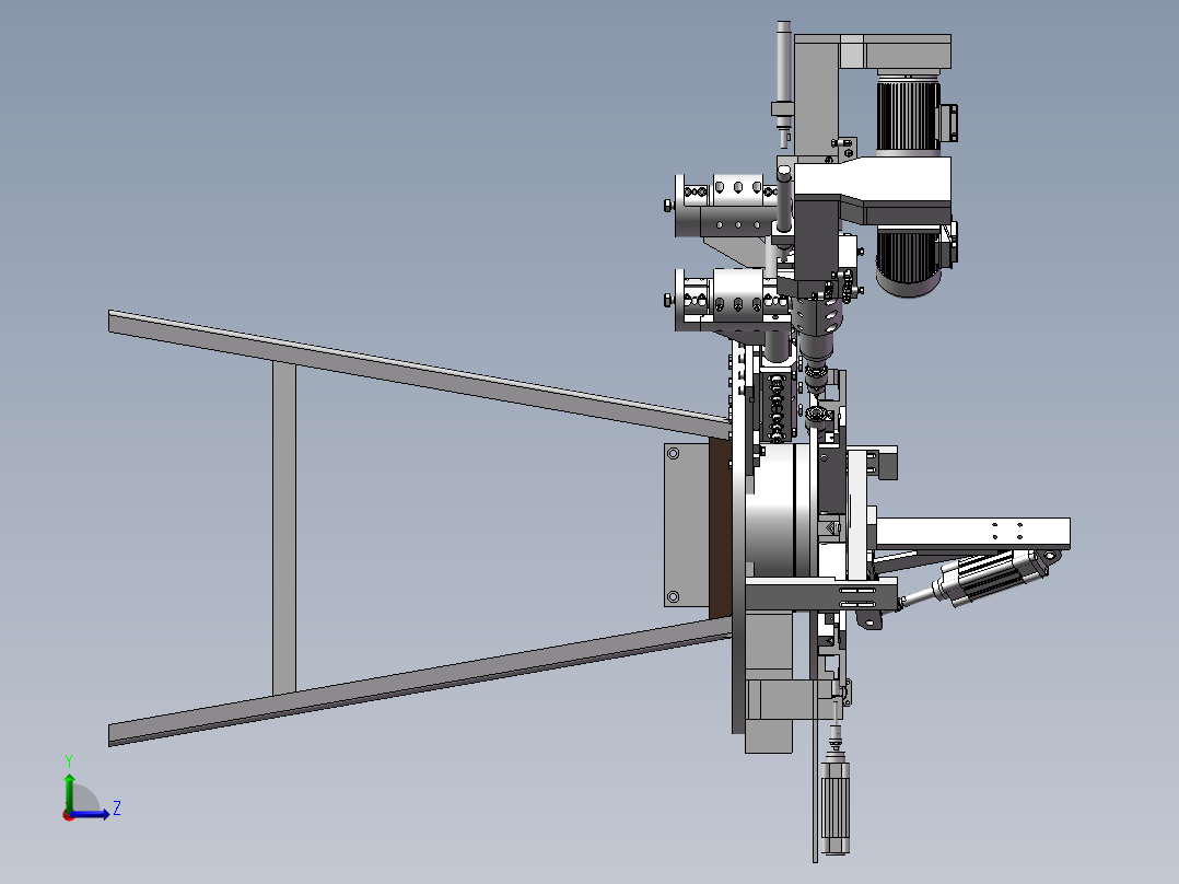 382轴自动钻孔机床左视图