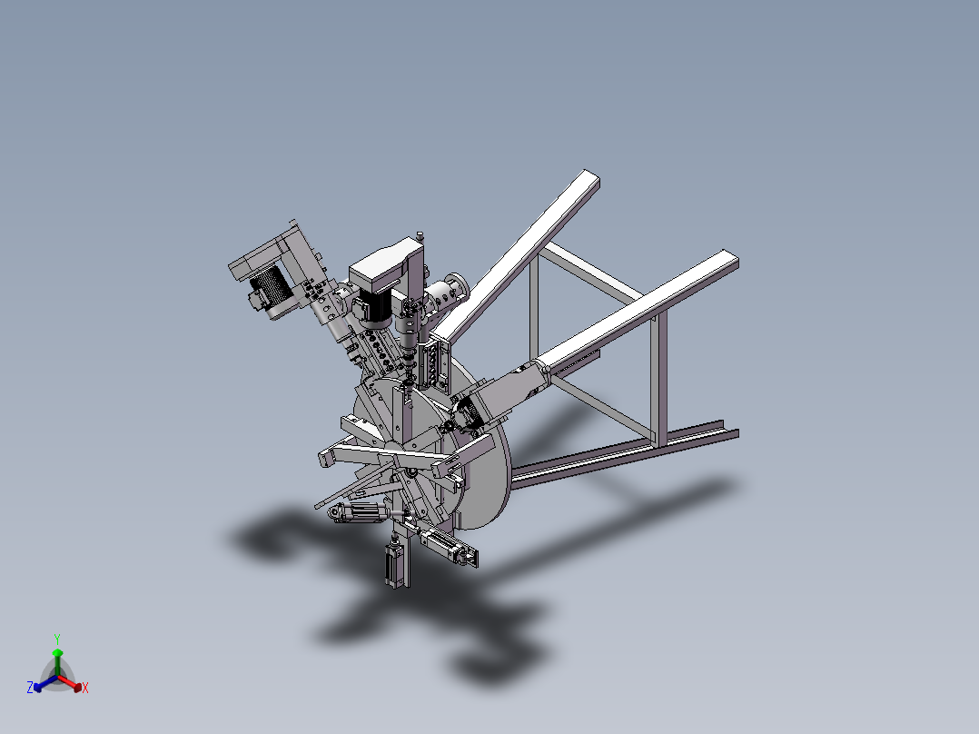 382轴自动钻孔机床正等轴测图