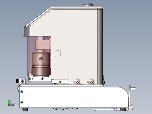 自动盖章机结构设计(含三维SW模型+二维CAD图纸+说明书）左视缩略图