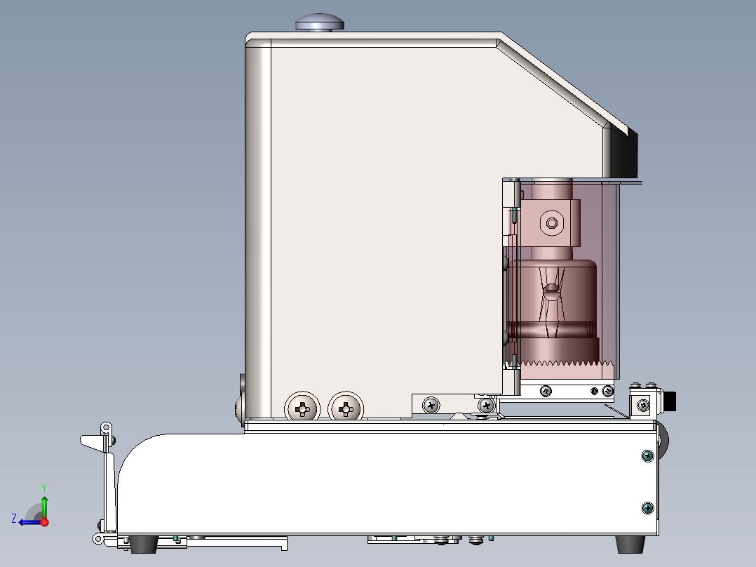 自动盖章机结构设计(含三维SW模型+二维CAD图纸+说明书）右视图