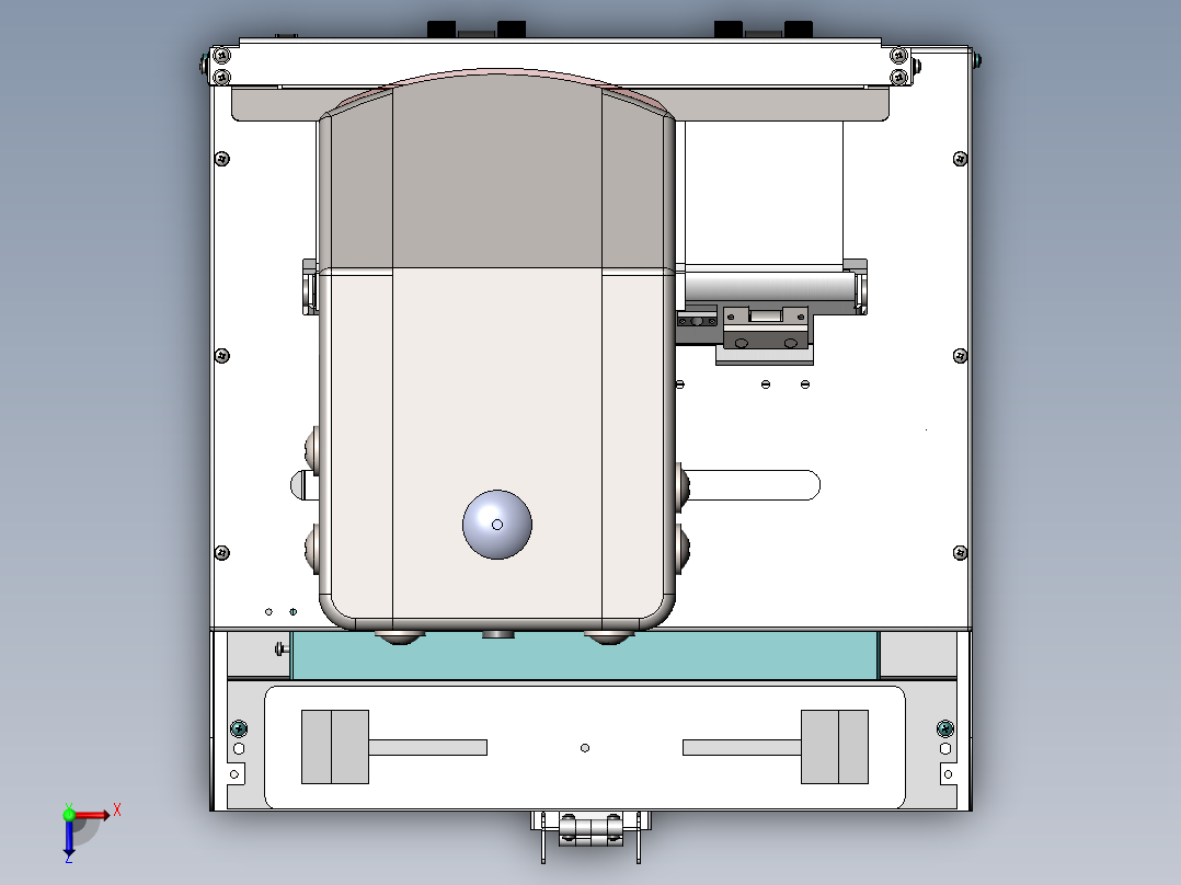 自动盖章机结构设计(含三维SW模型+二维CAD图纸+说明书）俯视图