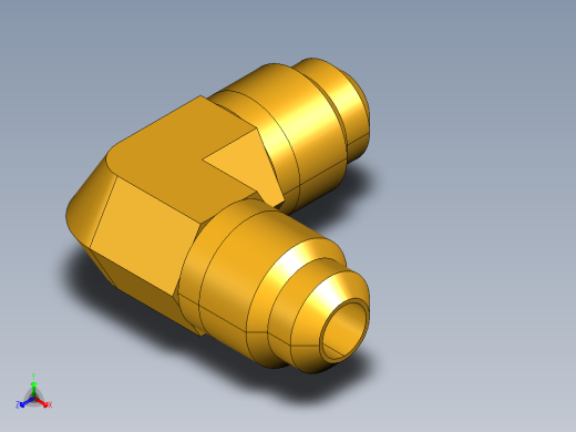 扩口式工业通用硬管接头Union Elbow 155F-4正等轴测缩略图