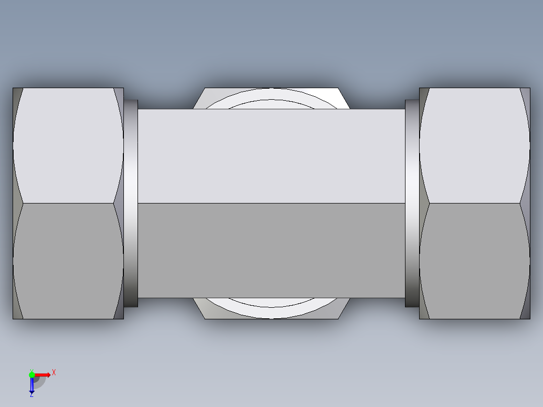 卡套式工业通用硬管接头EO_Union_tee_T35LCF俯视图