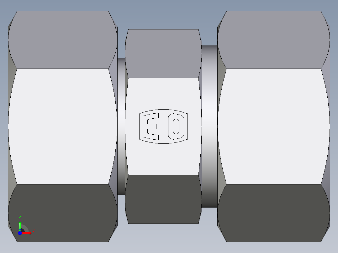 卡套式工业通用硬管接头EO_Distance_piece_adapter_DA18L71前视图