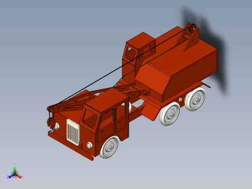 木制汽车起重机wooden-truck-crane-1-inventor正等轴测缩略图