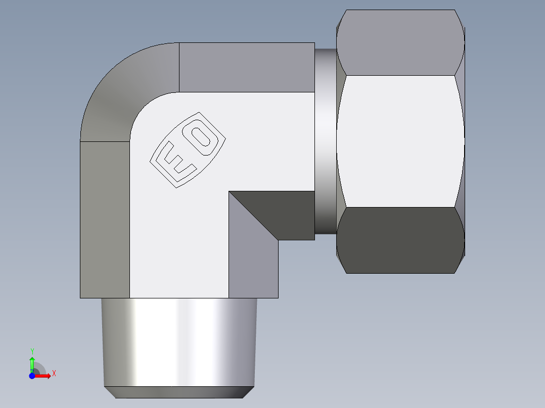 卡套式工业通用硬管接头EO_Male_stud_elbow_WE18LR71前视图