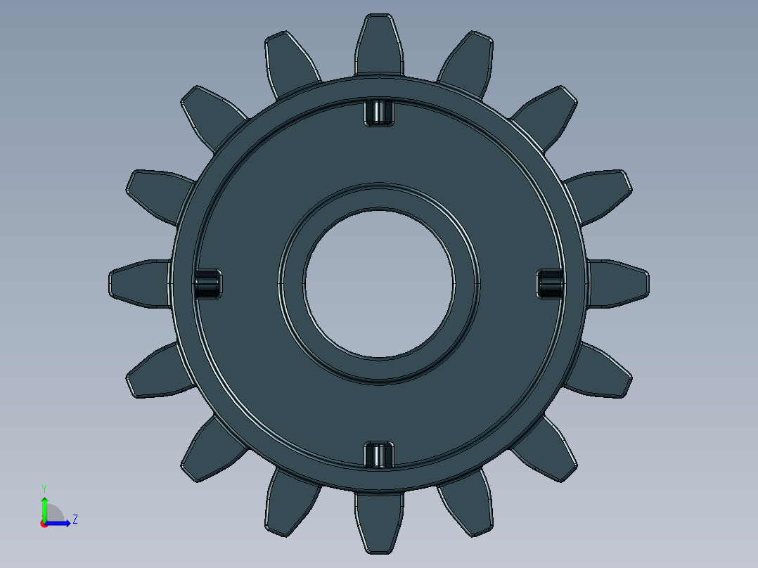 6542 Black Technic Gear 16 Tooth with Clutch.STEP左视图