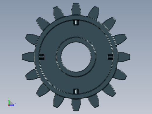 6542 Black Technic Gear 16 Tooth with Clutch.STEP左视缩略图