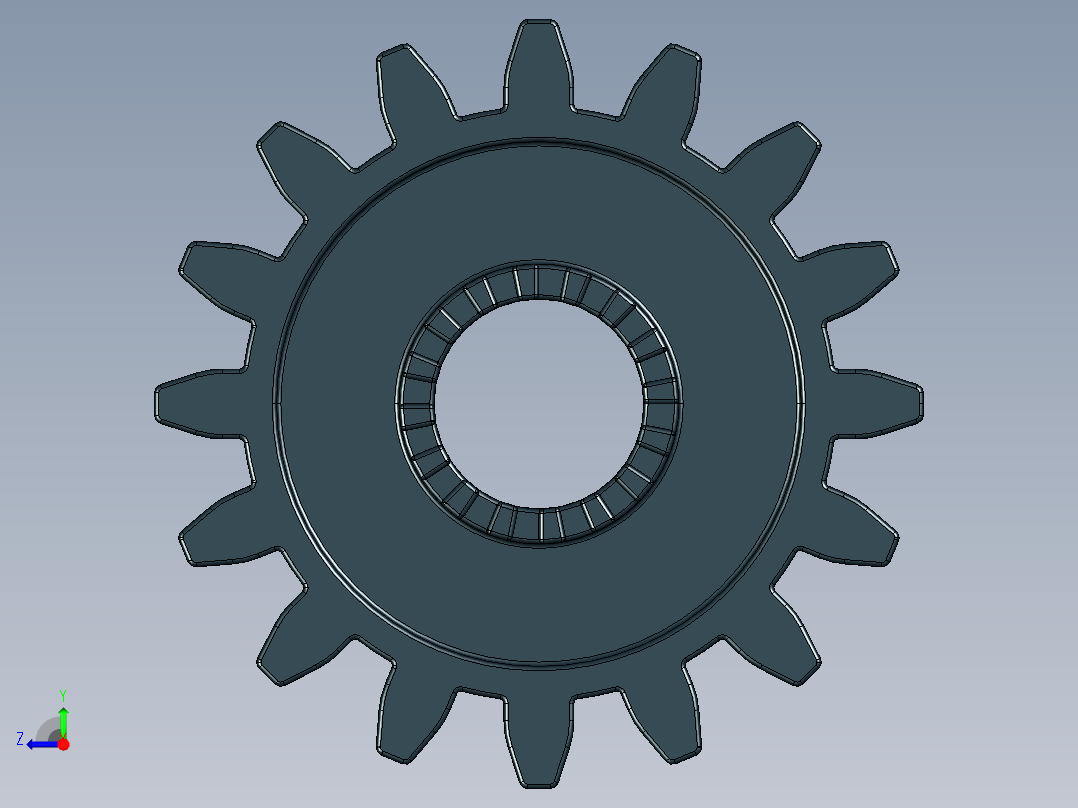 6542 Black Technic Gear 16 Tooth with Clutch.STEP右视图