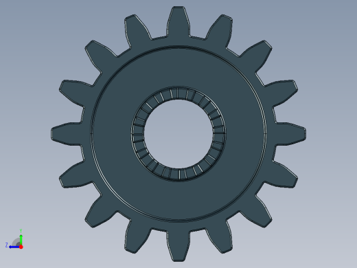 6542 Black Technic Gear 16 Tooth with Clutch.STEP右视缩略图