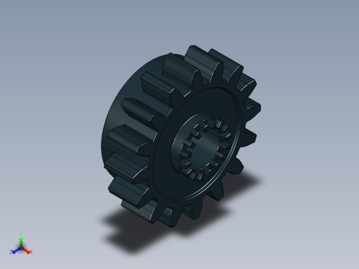 6542 Black Technic Gear 16 Tooth with Clutch.STEP正等轴测缩略图