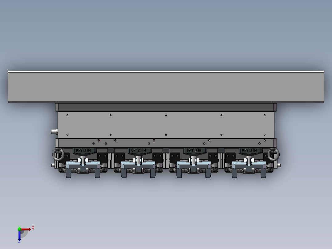 加工中心液压夹具俯视图