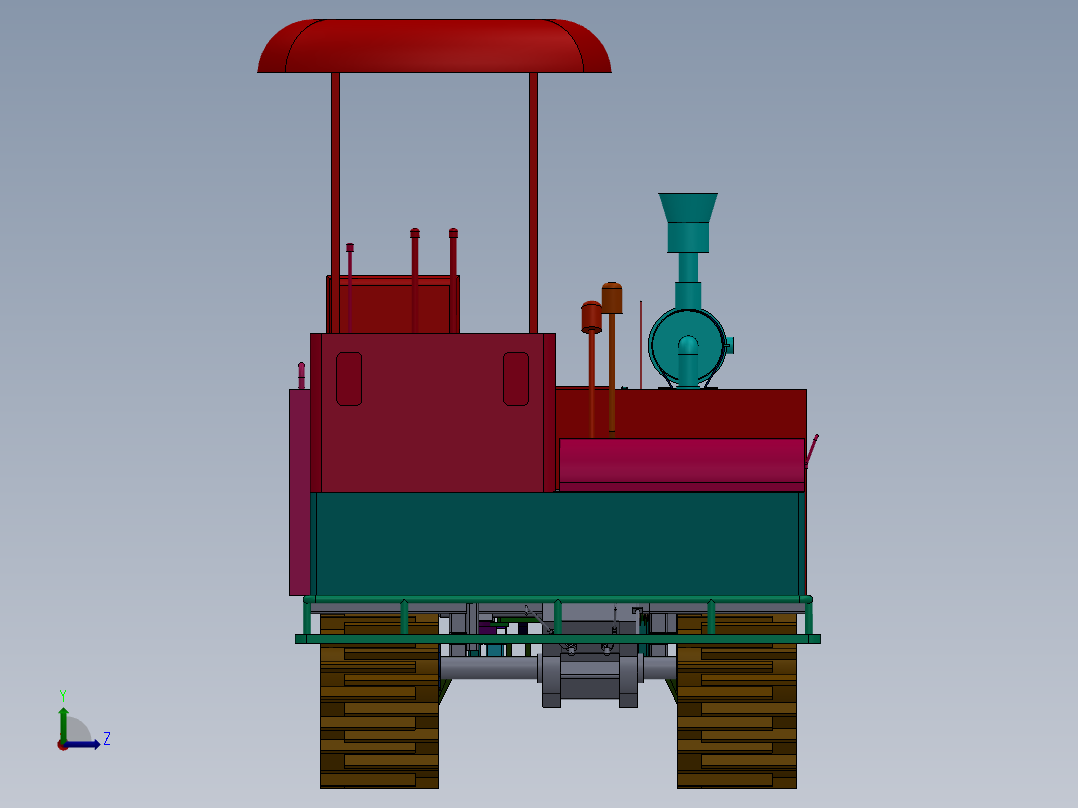 履带式拖拉机（旋耕机）左视图
