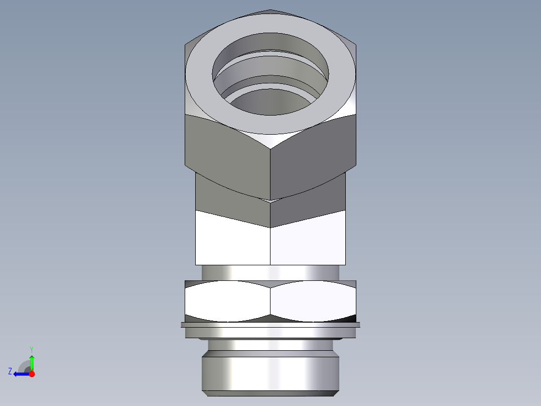 卡套式工业通用硬管接头EO_Adjustable_locknut_45_deg_elbow_VEE28ZLMCF右视图
