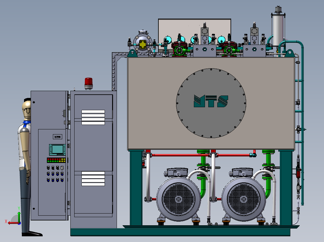 液压动力装置设备后视图