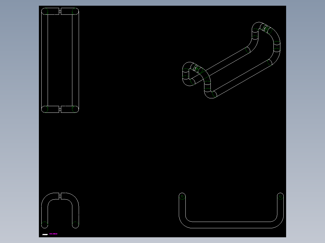 取手(不銹鋼)ER(F)-2D多系列多零件图纸模型