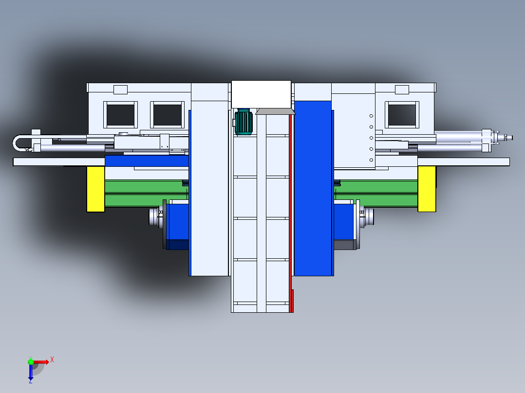 双向散热片高速切割设备sw16可编辑俯视图