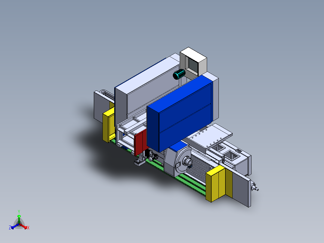 双向散热片高速切割设备sw16可编辑正等轴测图