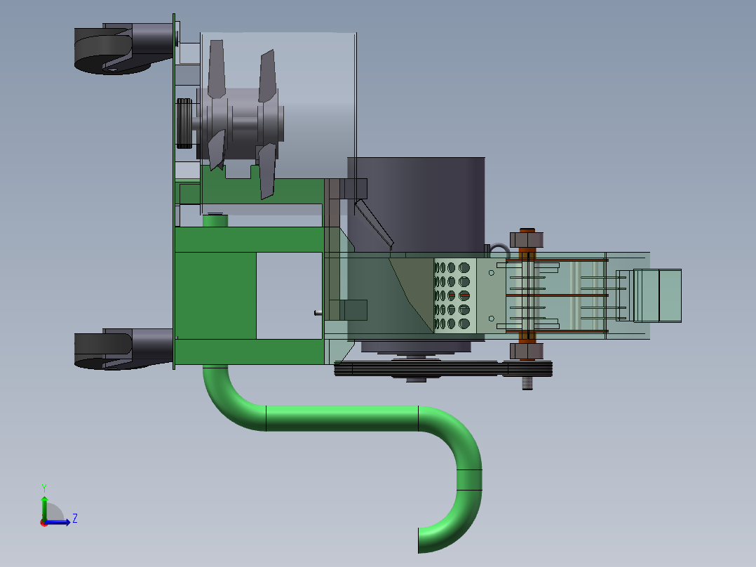 锤片鉰料粉碎机sw18可编辑左视图