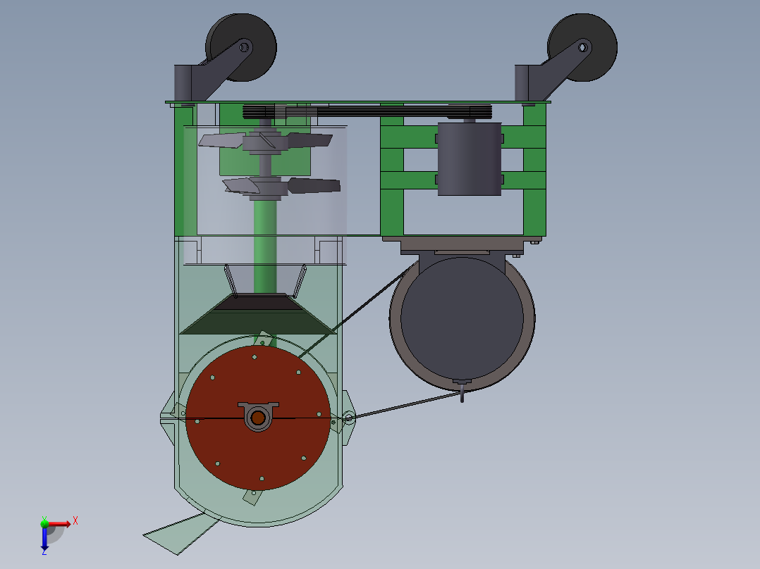 锤片鉰料粉碎机sw18可编辑俯视图