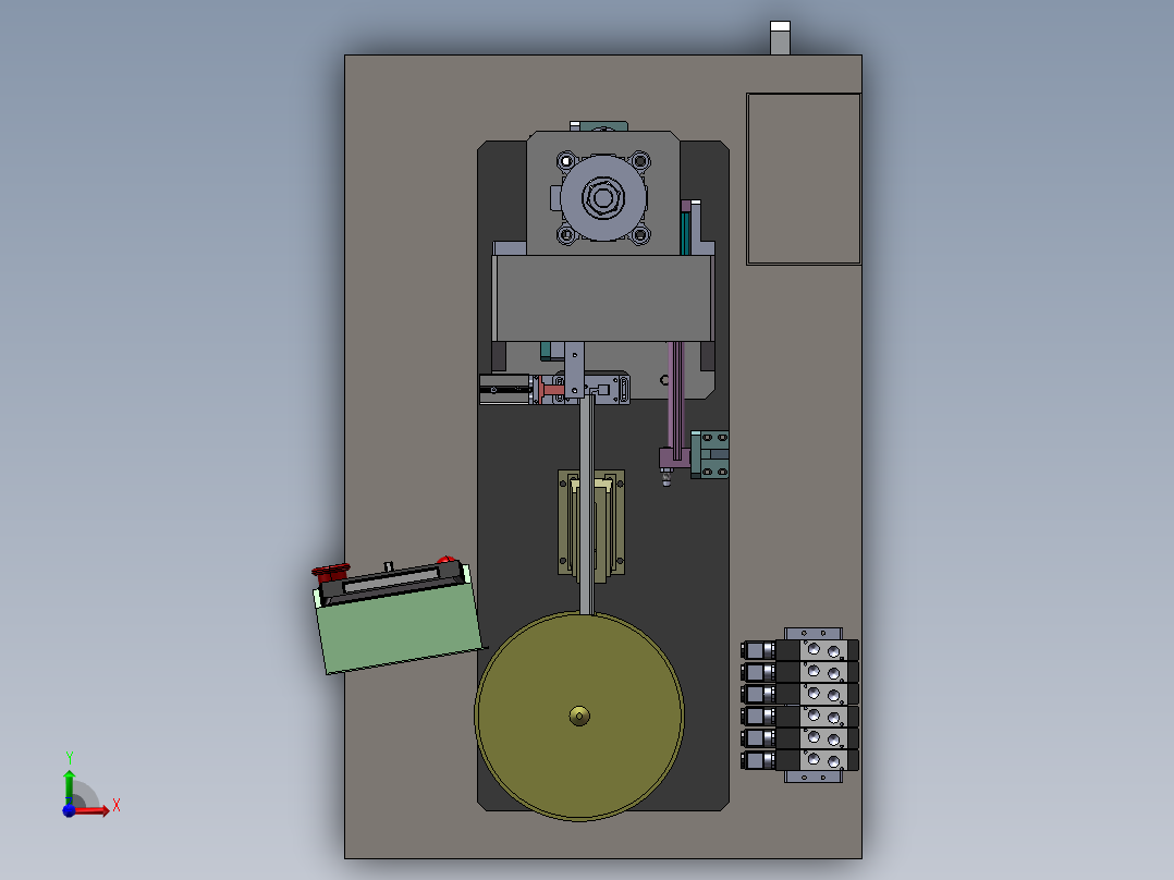 止动杆自动铆接机（sw11可编辑+工程图+bom）前视图