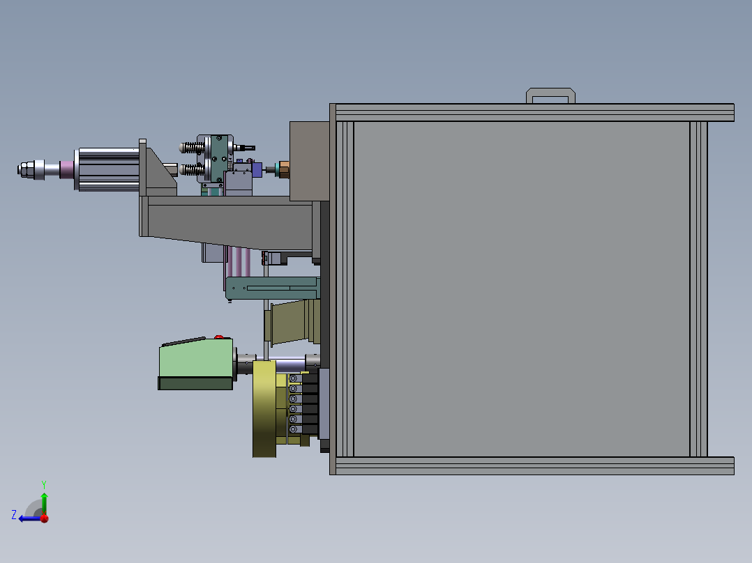 止动杆自动铆接机（sw11可编辑+工程图+bom）右视图