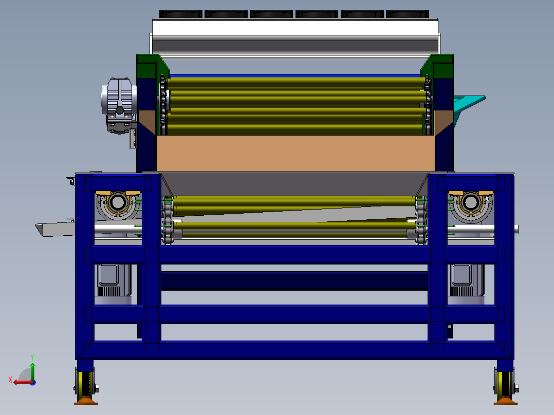 水果分级机（sw18可编辑+cad）后视图