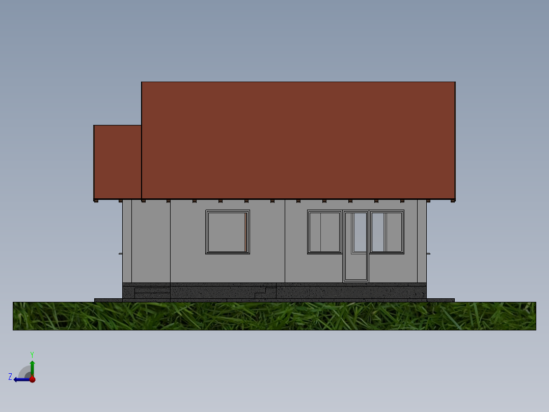 房子、建筑(130)右视图