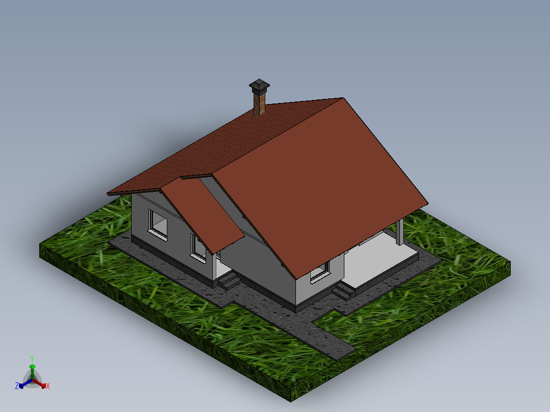 房子、建筑(130)正等轴测图