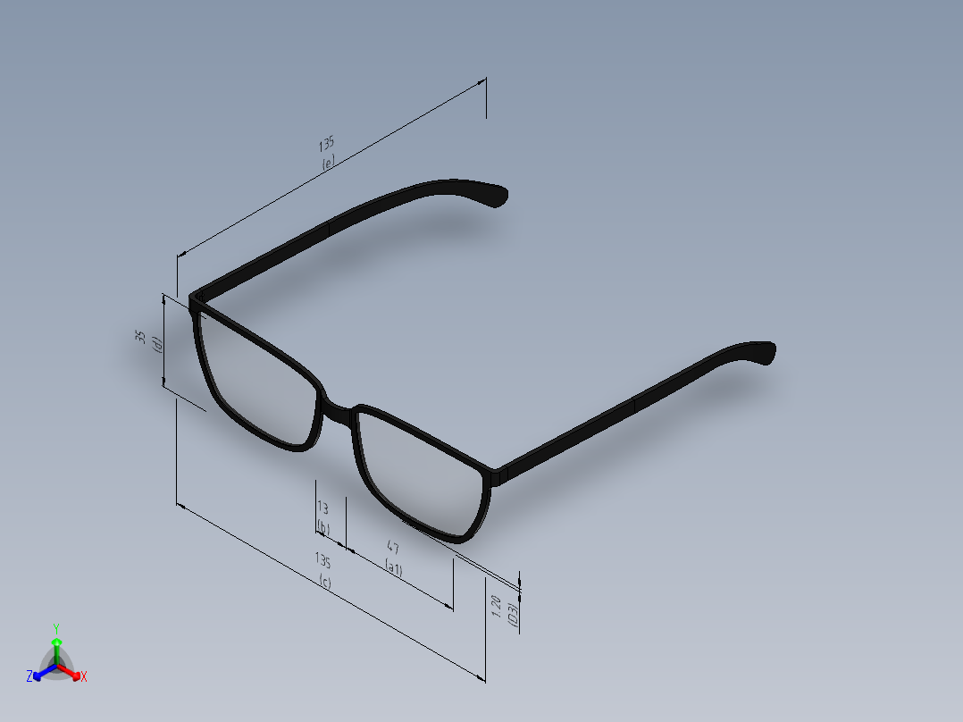 眼镜、墨镜(18)正等轴测图