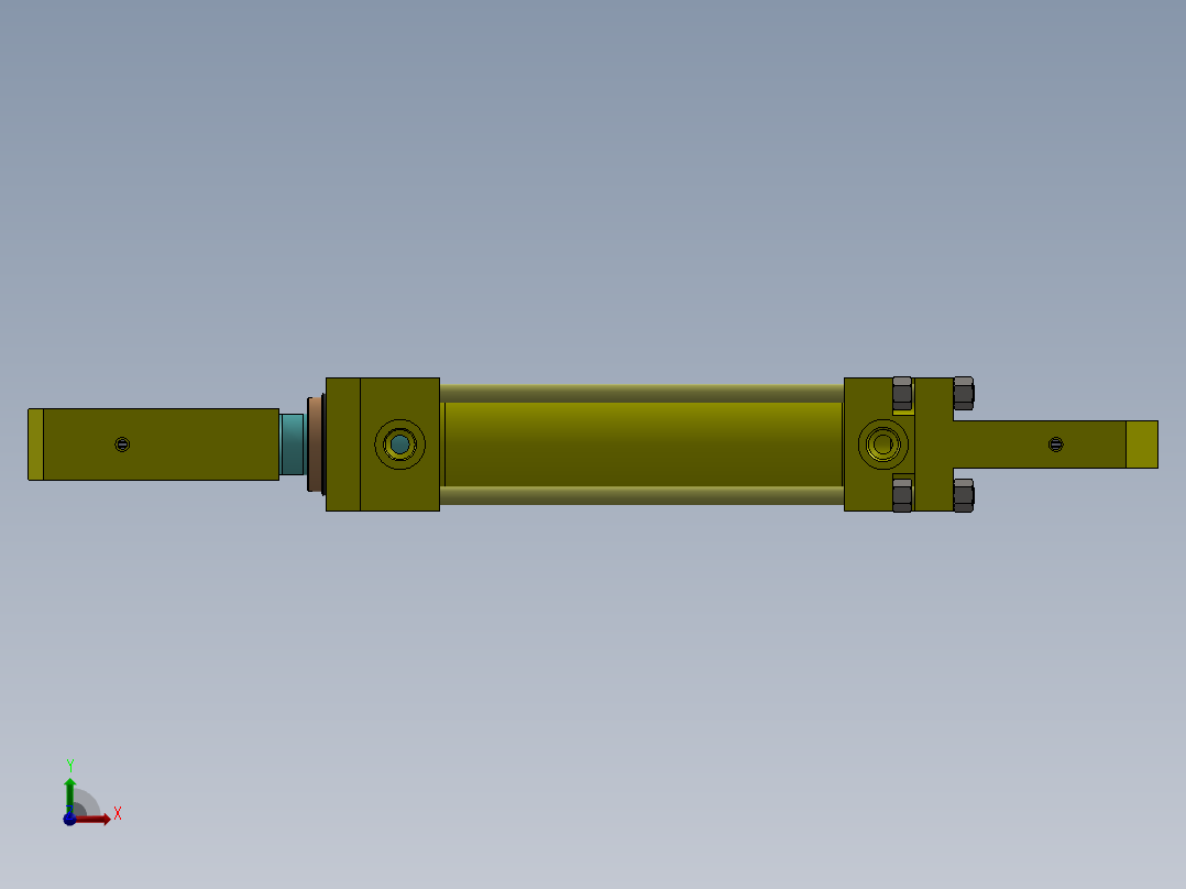 A0002797-连杆液压缸 (DANIELI) (水箱盖) 63x45x240 毫米前视图