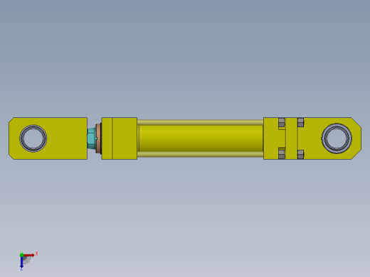 A0002797-连杆液压缸 (DANIELI) (水箱盖) 63x45x240 毫米俯视缩略图