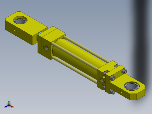 A0002797-连杆液压缸 (DANIELI) (水箱盖) 63x45x240 毫米正等轴测缩略图