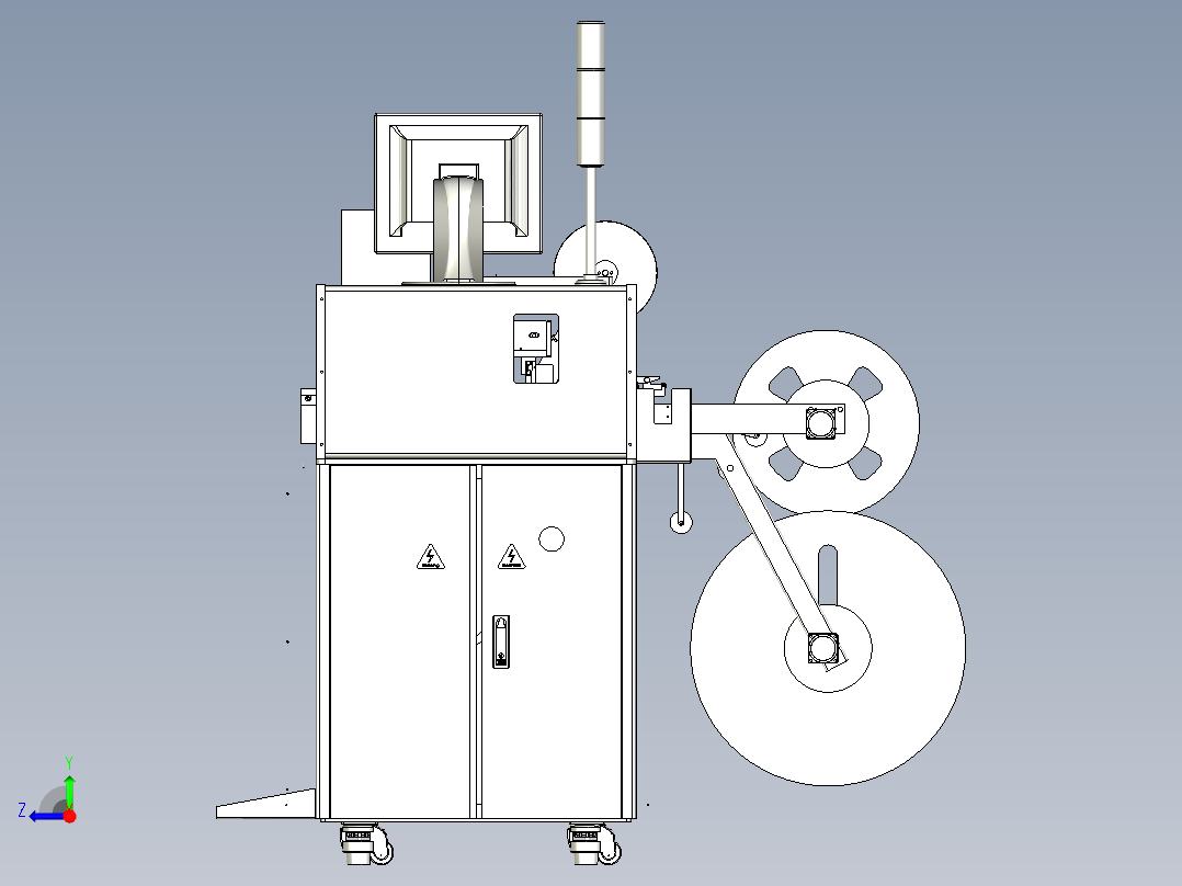 在线式SMT输送包装机（电子元件检测编带包装机）右视图