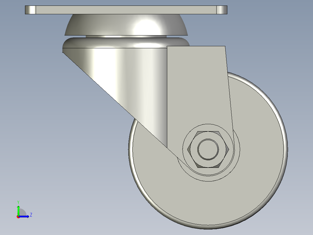CKN11-D75-UT脚轮左视图
