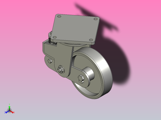 带减震脚轮概念的旋转支架d100mm