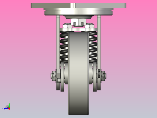带减震脚轮概念的旋转支架d100mm右视缩略图