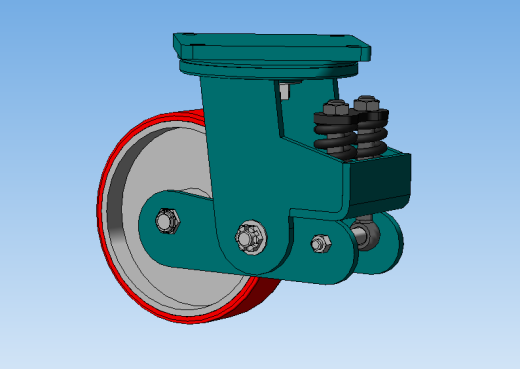 带减震脚轮概念的旋转支架d100mm缩略图