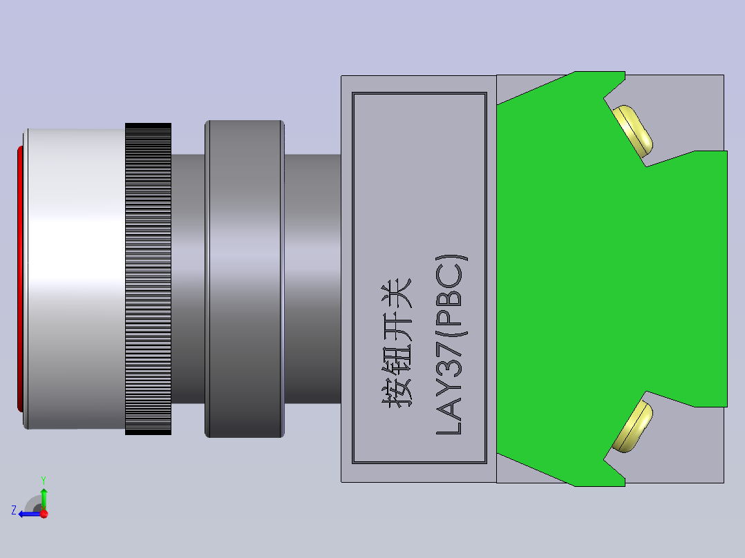 停止按钮（ø22）右视图