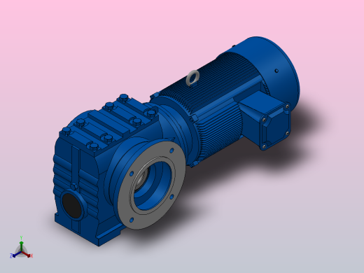 SAF67法兰空心轴安装斜齿-蜗轮蜗杆减速机SAF67-YV0.37-6P-170.4-M1-0°-B