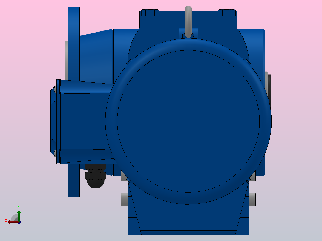 SAF67法兰空心轴安装斜齿-蜗轮蜗杆减速机SAF67-YV0.37-6P-170.4-M1-0°-B后视图