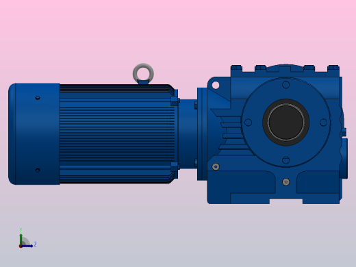 SAF67法兰空心轴安装斜齿-蜗轮蜗杆减速机SAF67-YV0.37-6P-170.4-M1-0°-B左视缩略图