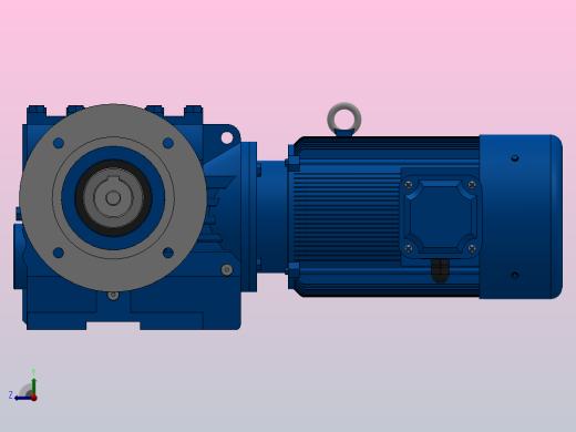 SAF67法兰空心轴安装斜齿-蜗轮蜗杆减速机SAF67-YV0.37-6P-170.4-M1-0°-B右视缩略图