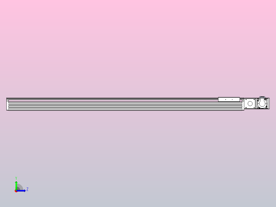 皮带直线轴半封闭可选导轨TPA-HNB-140D-120-L1200-MR-C-P40-N3左视图