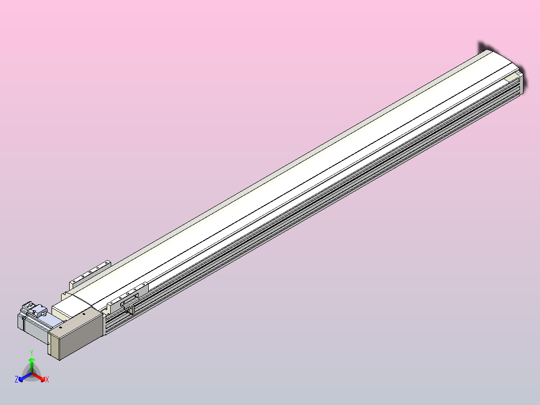 皮带直线轴半封闭可选导轨TPA-HNB-140D-120-L1200-MR-C-P40-N3正等轴测图