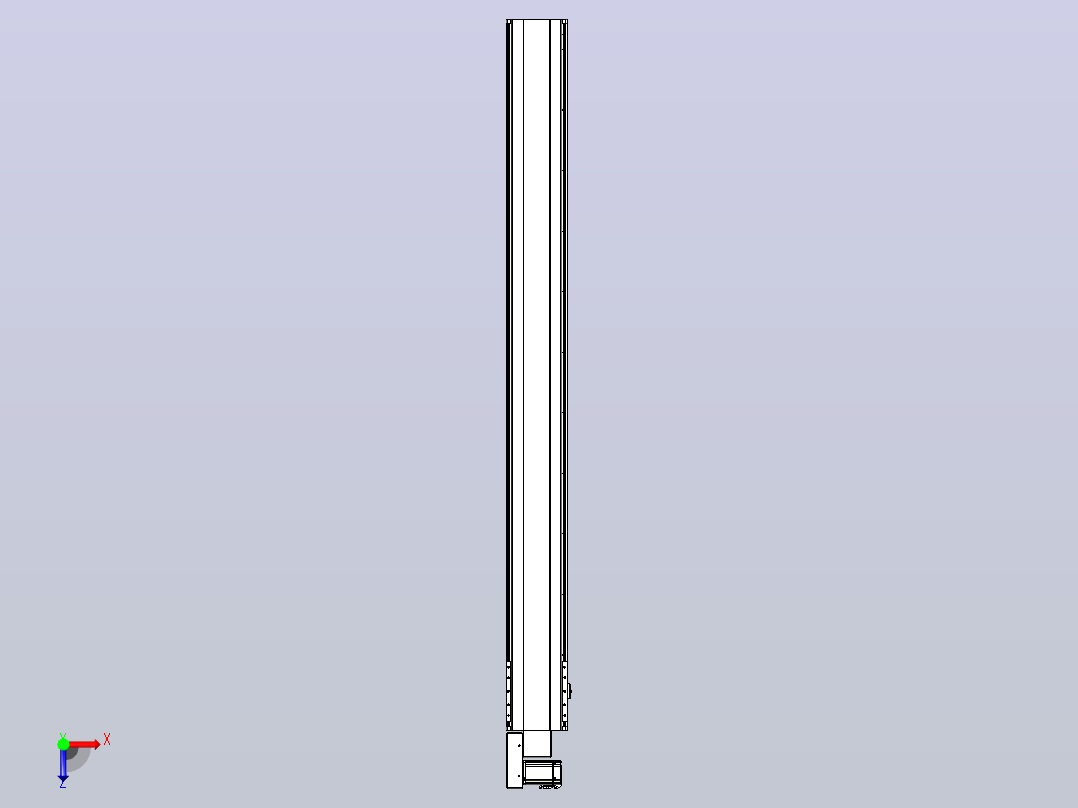 皮带直线轴半封闭可选导轨TPA-HNB-202D-140-L2000-ML-Y-P75-N3俯视图