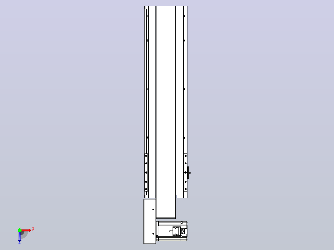 皮带直线轴半封闭可选导轨TPA-HNB-175D-140-L500-ML-C-P75-N3俯视图